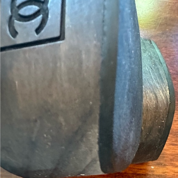 Vintage Chanel black suede mules/clogs 2004 in used condition size 39 - Picture 13 of 14